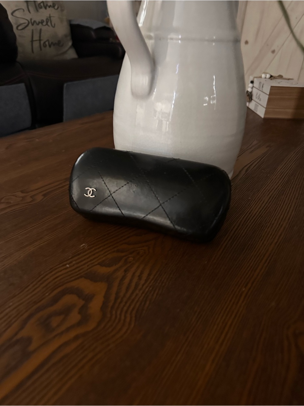 Black Quilted Eyeglass Case